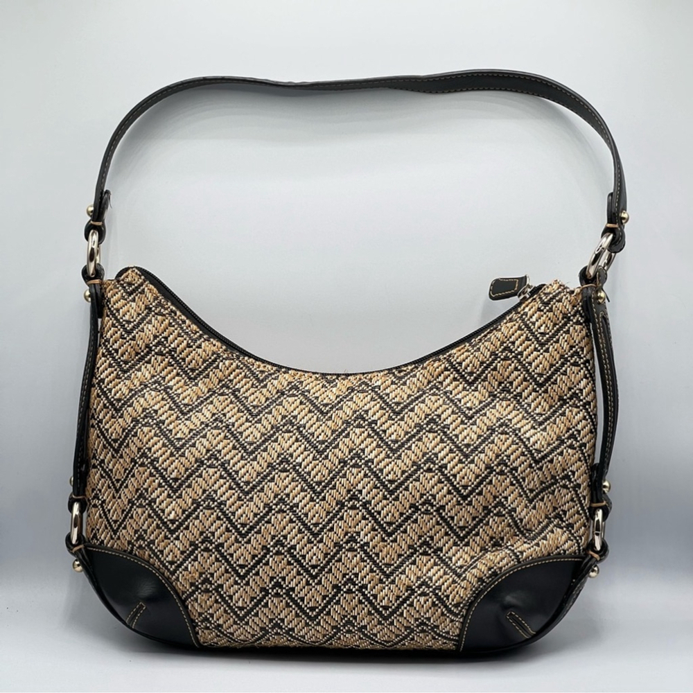 Etienne Aignee Canvas Leather Shoulder Bag Satchel Purse - Picture 2 of 14